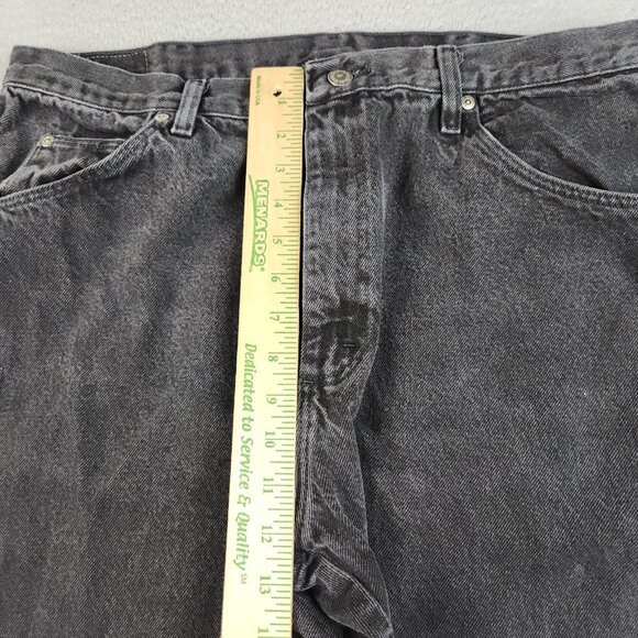Wrangler Jeans Mens 38x32 Black Straight Regular Classic Denim Pants Cowboy - Picture 5 of 9